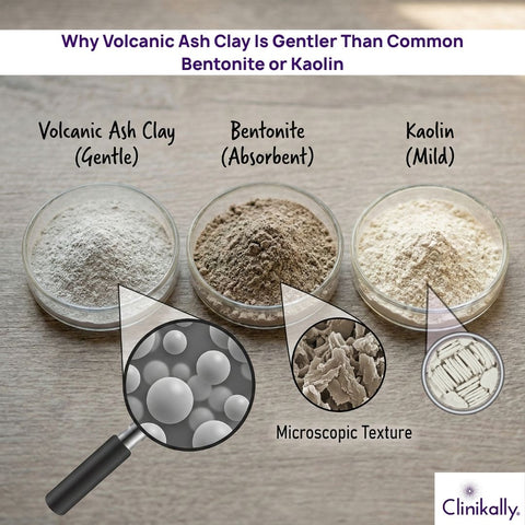 Why Volcanic Ash Clay Is Gentler Than Common Bentonite or Kaolin