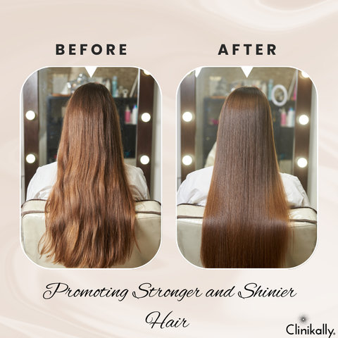 Hair shine before and after comparison