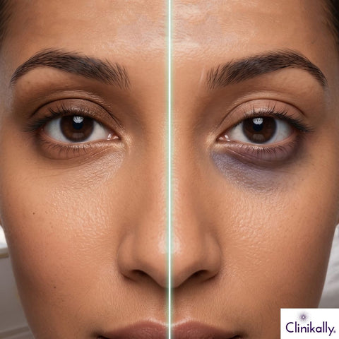 Dark eyelids vs dark circles comparison