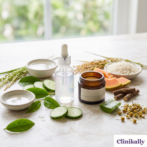 Natural ingredients for glass skin skincare