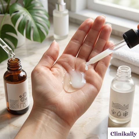 Close-up of skincare serum texture