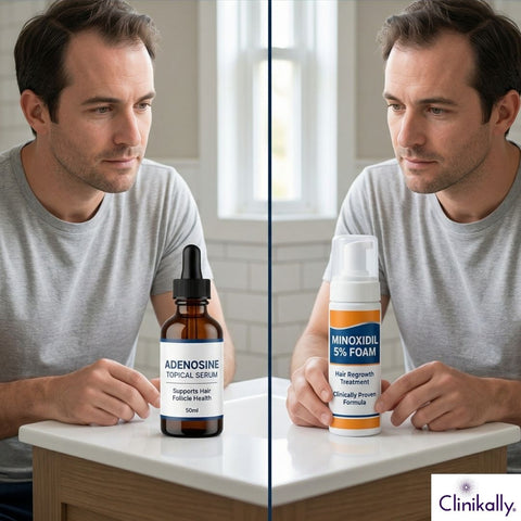 Choosing adenosine or minoxidil