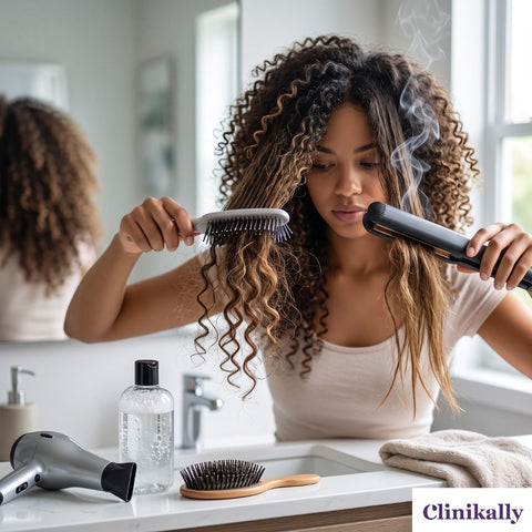 Heat styling mistake that damages curly hair