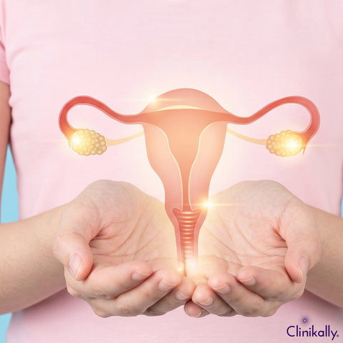 Reproductive health illustration showing PMOS related hormonal imbalance
