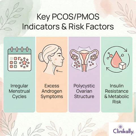 PMOS symptoms and metabolic risk infographic