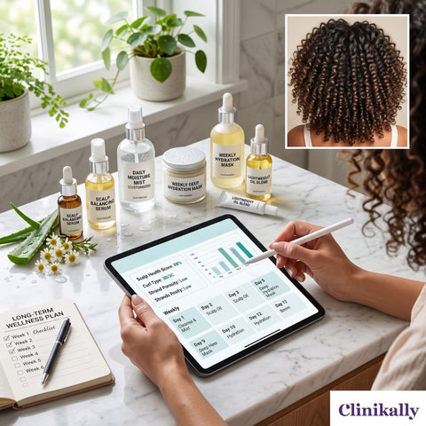 Personalized curly hair hydration routine with products