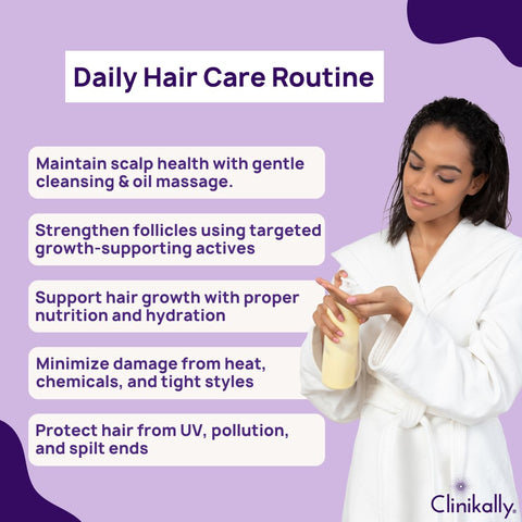Infographic on daily hair care routine