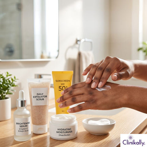 Daily skincare routine for dark knuckles