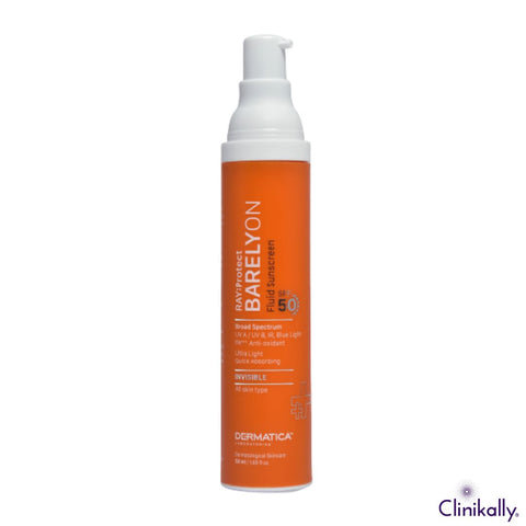 Dermatica Ray Protect Barelyon Fluid Sunscreen SPF 50 with broad spectrum UV protection and lightweight invisible finish