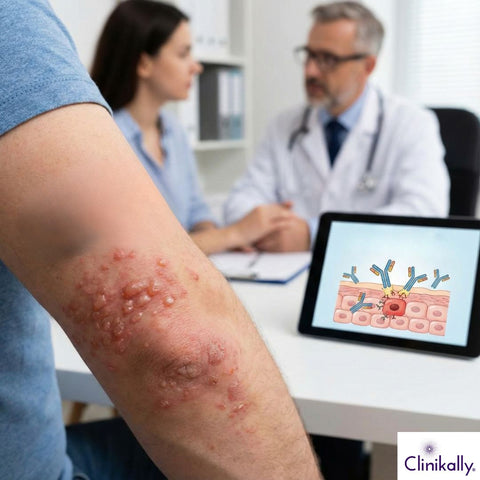 Affected arm with Dermatitis Herpetiformis