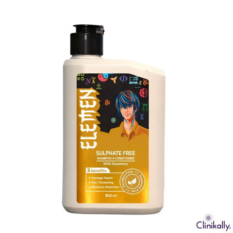 Elemen sulphate free shampoo and conditioner with rosemary for hair repair and moisture retention
