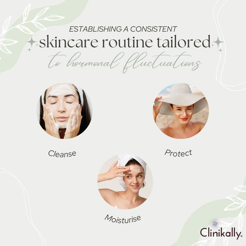 Establishing a consistent skincare routine tailored to hormonal fluctuations
