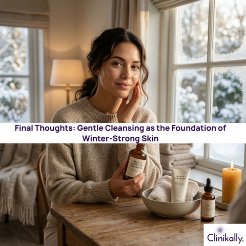 A girl with a cleanser in her hand