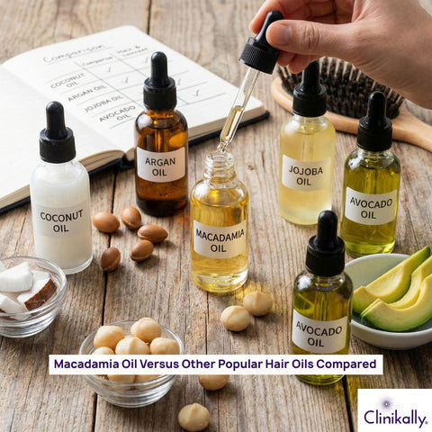 Multiple oil bottles on table