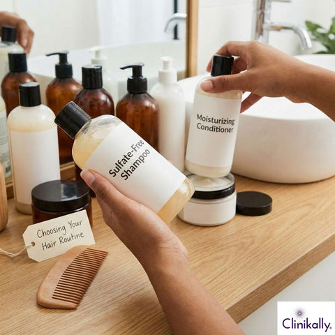 Woman choosing the right conditioner for her