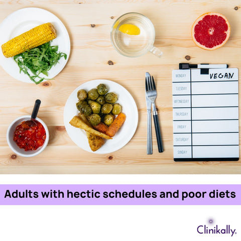 Adults with hectic schedules and poor diets