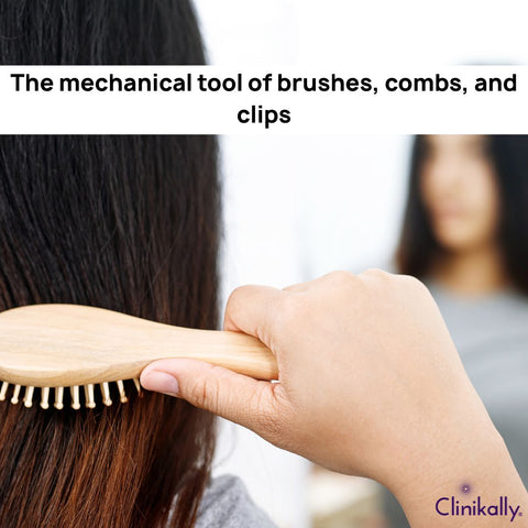 The mechanical tool of brushes, combs, and clips