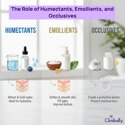 The Role of Humectants, Emollients, and Occlusives