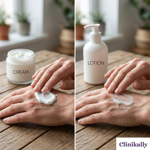 Hand cream versus lotion for dry skin hydration