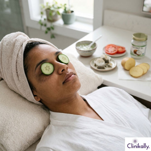 Cucumber remedy for dark eyelids