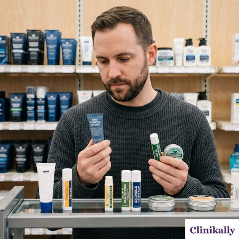 men choosing best balm for his lips