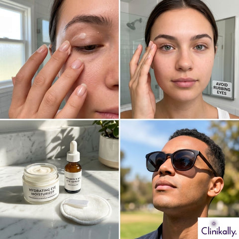 Eye care routine to prevent dark eyelids