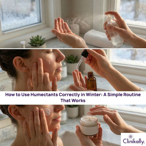 Applying hydrating serum with humectants