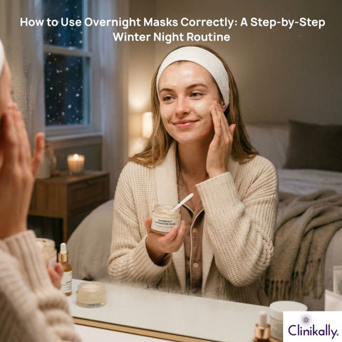 A girl applyimg an overnight face mask