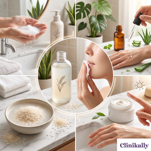 Rice water toner skincare routine steps for healthy skin