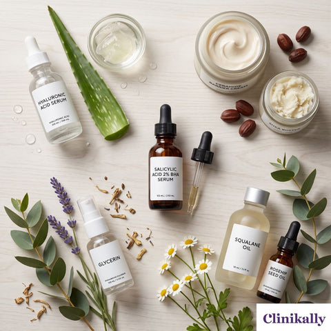 Salicylic acid serum with hydrating skincare ingredients for dry skin
