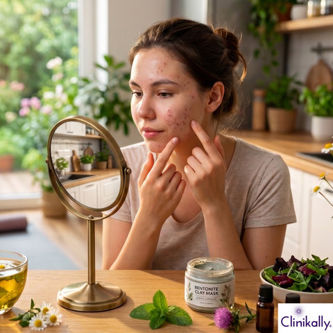 Lifestyle and skincare routine for managing PMOS acne