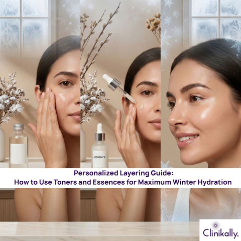 Woman applying essence for winter hydration