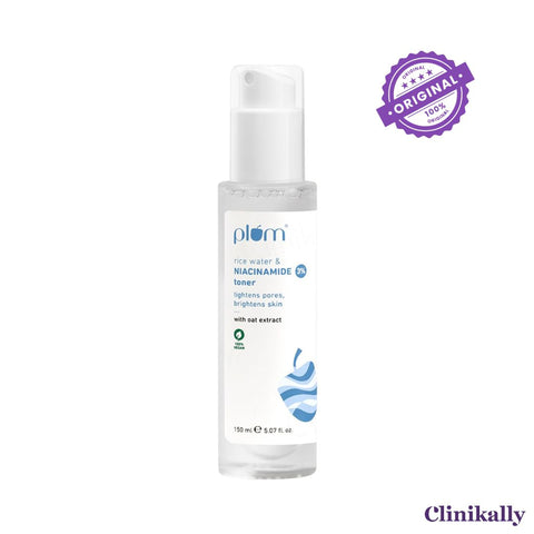 Plum 3% Niacinamide Rice Water Face Toner bottle