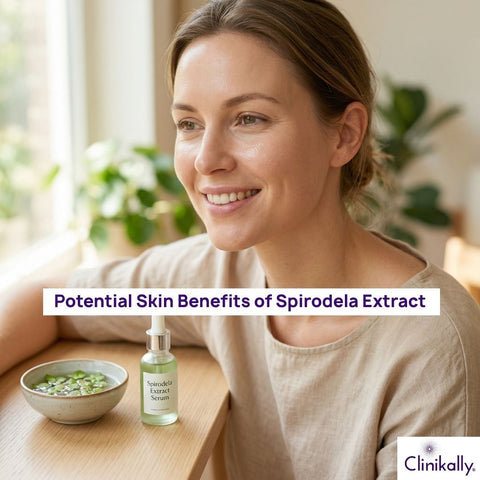 A woman using Spirodela serum