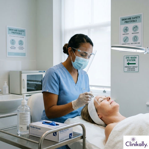 A doctor analyzing patient and treating her with Retinoic acid