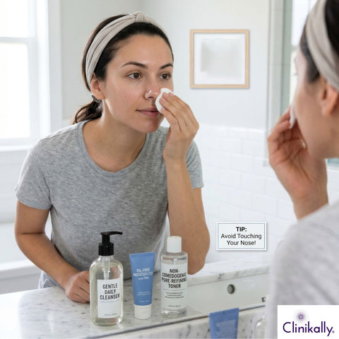 Skincare routine to prevent nasal pimples and clogged pores