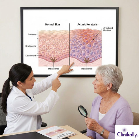 AK cellular explanation by doctor to patient