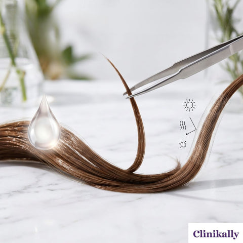 Hair strand hydration and protection against breakage and environmental stressors