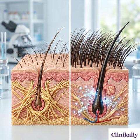 Aminexil hair follicle treatment for thinning hair