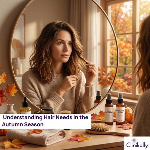 A girl taking extra care of her hair in Autumn