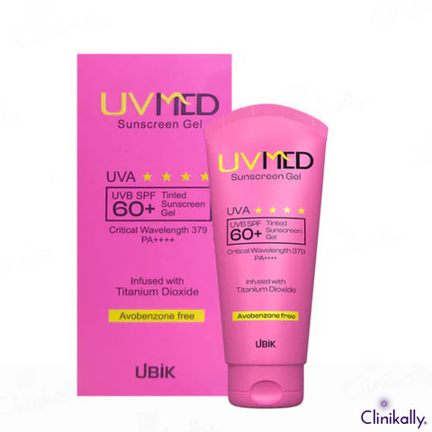 UVMED tinted sunscreen gel SPF 60