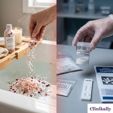 Comparison of therapeutic mineral bath salts for relaxation and synthetic bath salts