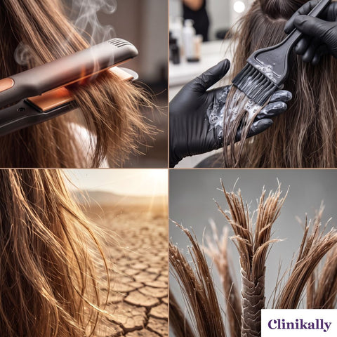 Hair damage from heat and chemicals