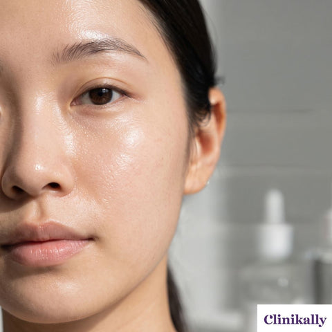 Close-up of healthy glass skin