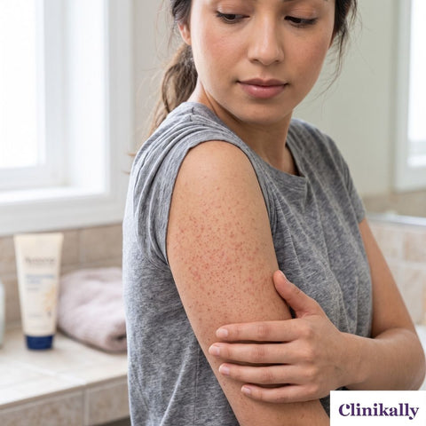 women with keratosis pilaris bumps on upper arm