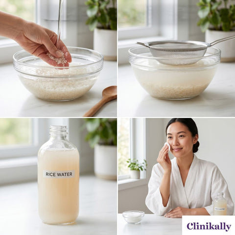 Rice water preparation steps