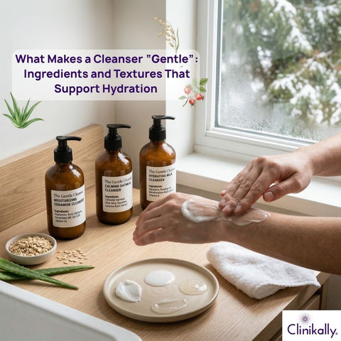 A guy trying various cleansers on his hand