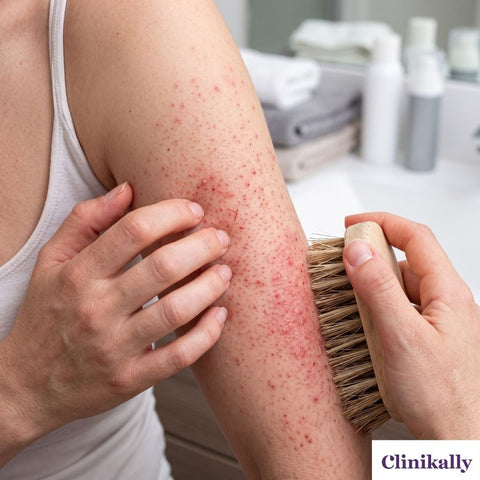 Avoid harsh scrubbing on keratosis pilaris skin