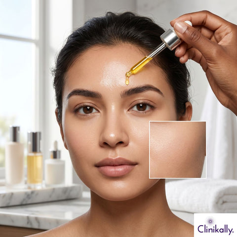 women applying retinol serum for smooth and balanced skin