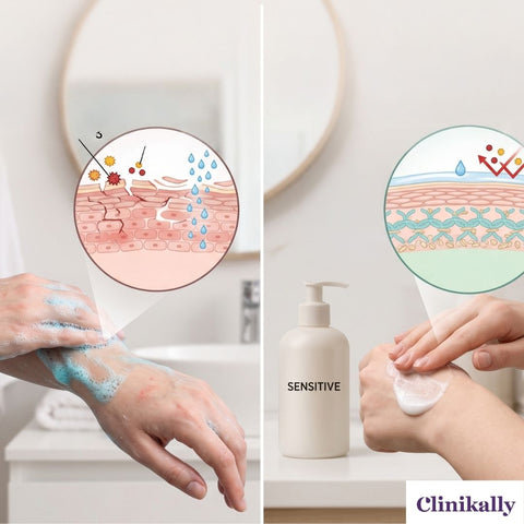 Gentle cleansing for sensitive skin barrier